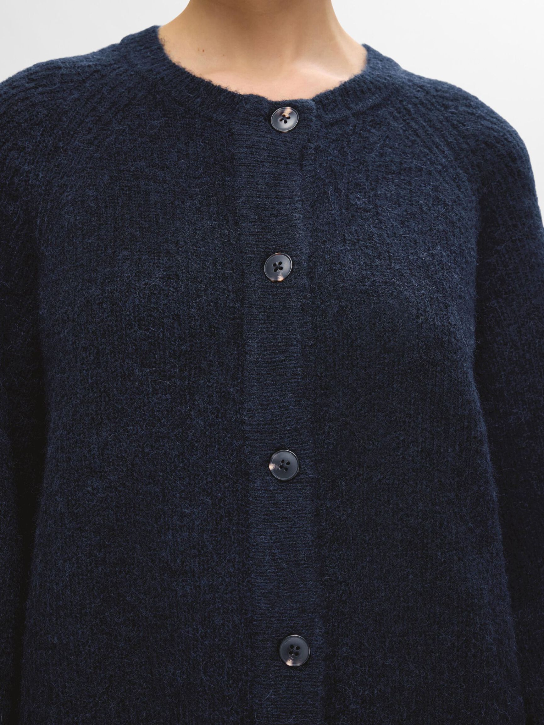 LANGÆRMET CARDIGAN, Dark Sapphire, highres