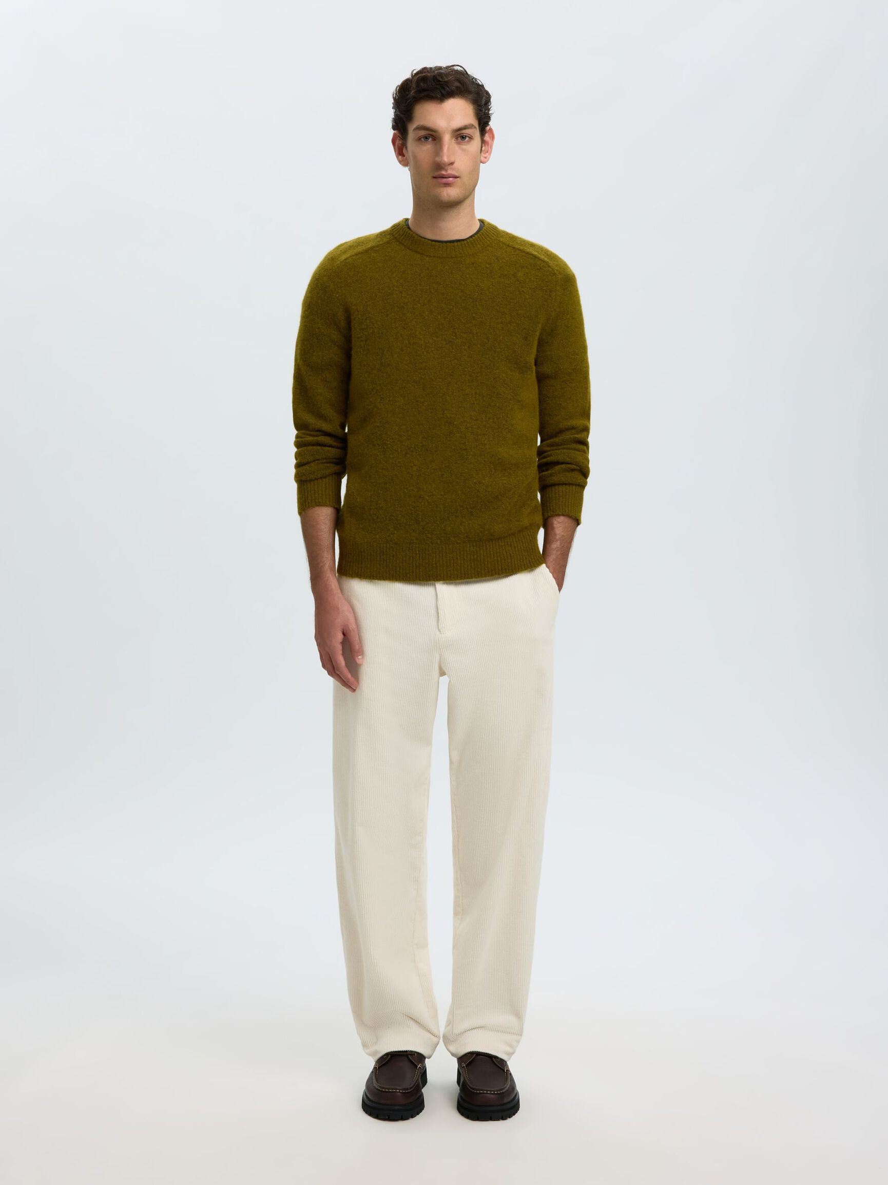 LONG-SLEEVED PULLOVER, Fir Green, highres