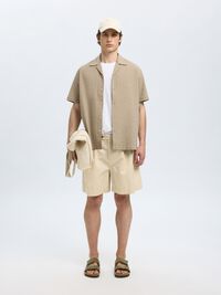 SEERSUCKER KORTÆRMET SKJORTE, Pure Cashmere, highres
