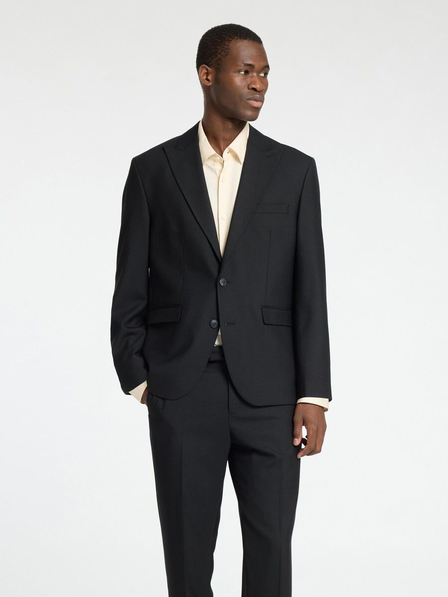 Selected REGULAR FIT WOOL BLEND  BLAZER, Black, highres - 16095794_Black_003.jpg
