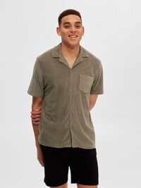 FROTTÉ SKJORTE, Vetiver, highres