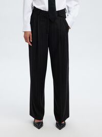 WOOL BLEND  SUIT TROUSERS, Black, highres