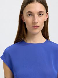 KORTÄRMAD MAXIKLÄNNING, Dazzling Blue, highres