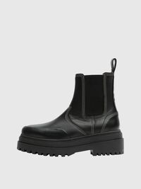 CHUNKY LEATHER CHELSEA BOOTS, Black, highres