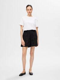 BRODERIE ANGLAISE SHORTS, Black, highres
