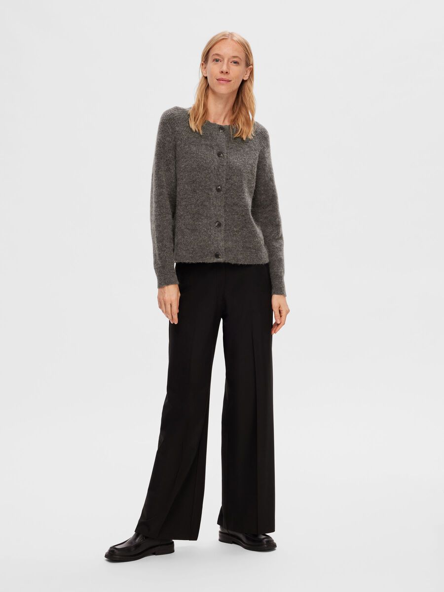Selected LONG-SLEEVED CARDIGAN, Medium Grey Melange, highres - 16074481_MediumGreyMelange_005.jpg