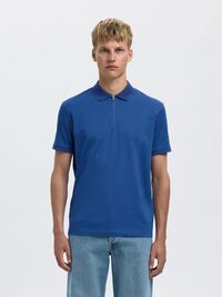 ZIPPER POLO SHIRT, Set Sail, highres