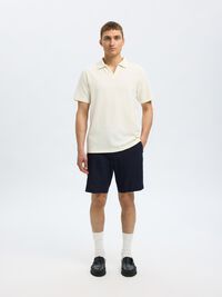 REGULAR FIT LINEN-BLEND SHORTS, Sky Captain, highres