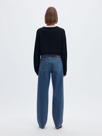 MID WAIST STRAIGHT FIT JEANS, Medium Blue Denim, highres
