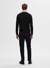 LONG-SLEEVED KNITTED JUMPER, Black, highres