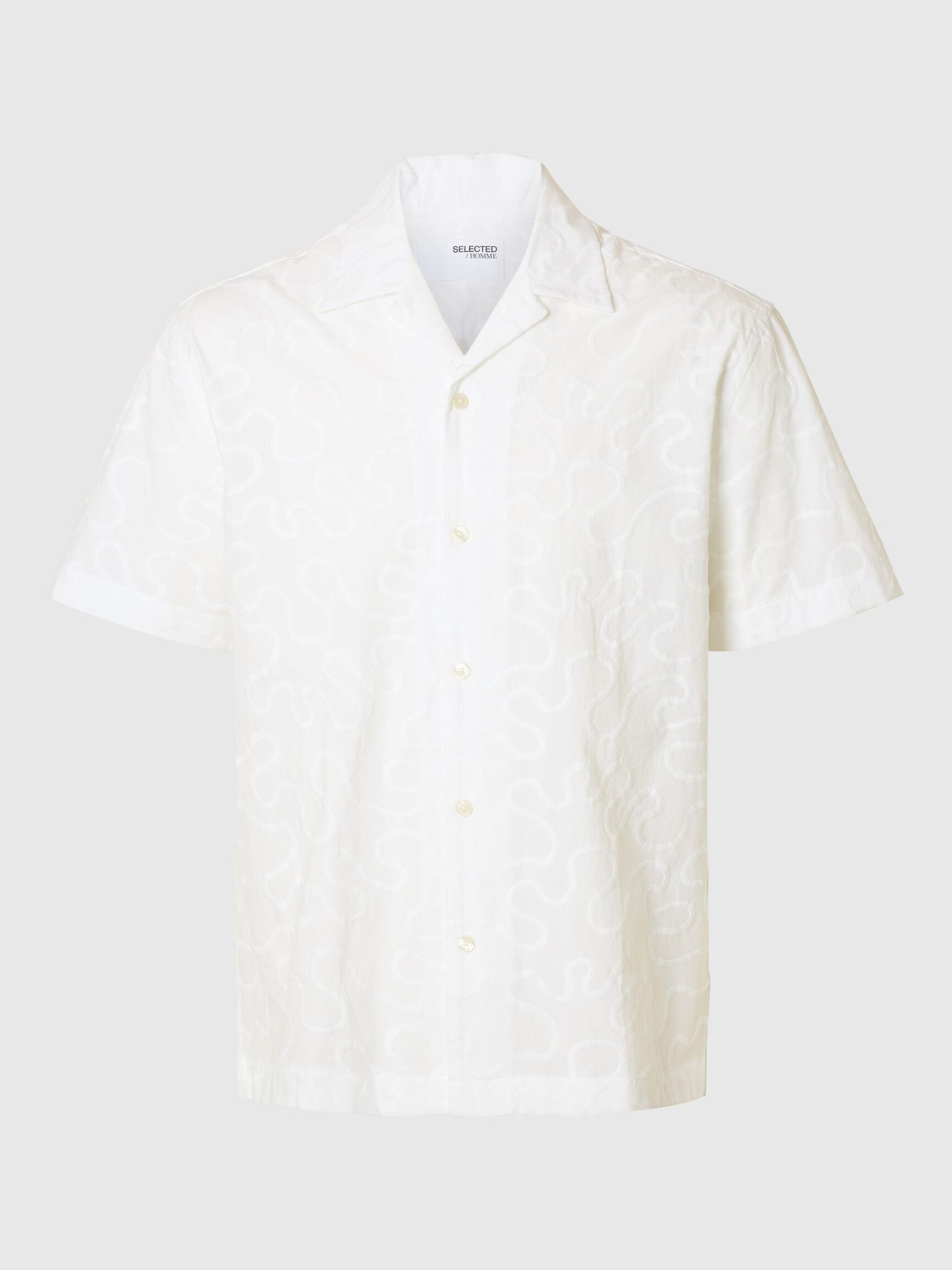 BORDADO CAMISA DE MANGA CORTA, Bright White, highres