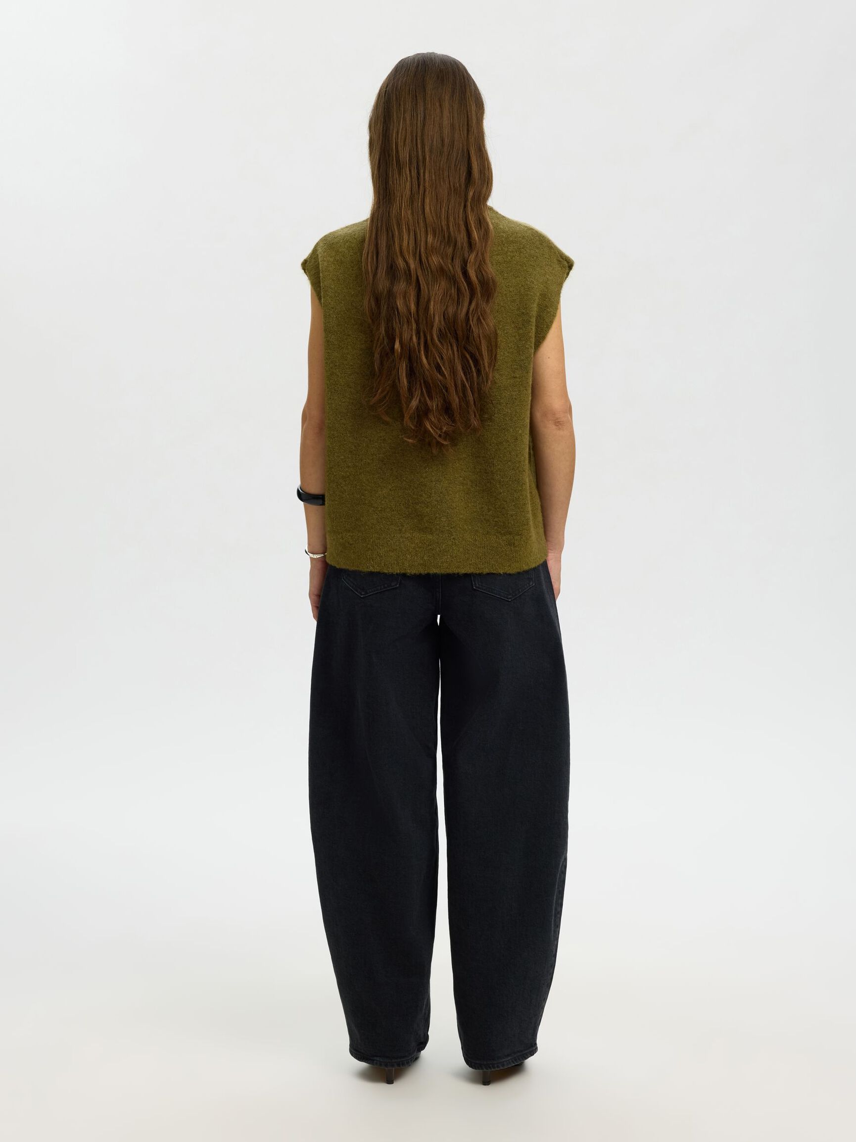 WOLMIX GEBREID GILET, Fir Green, highres