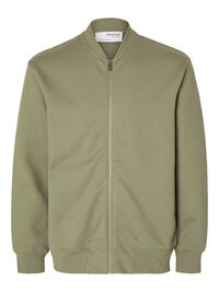 JERSEY SWEAT-CARDIGAN, Vetiver, highres