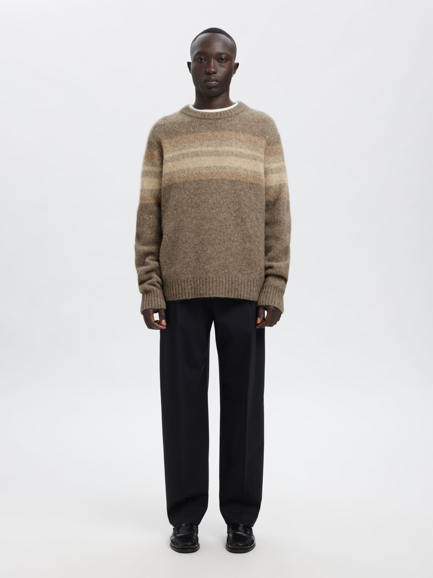 REGULAR FIT KNITTED PULLOVER, Brownie, highres