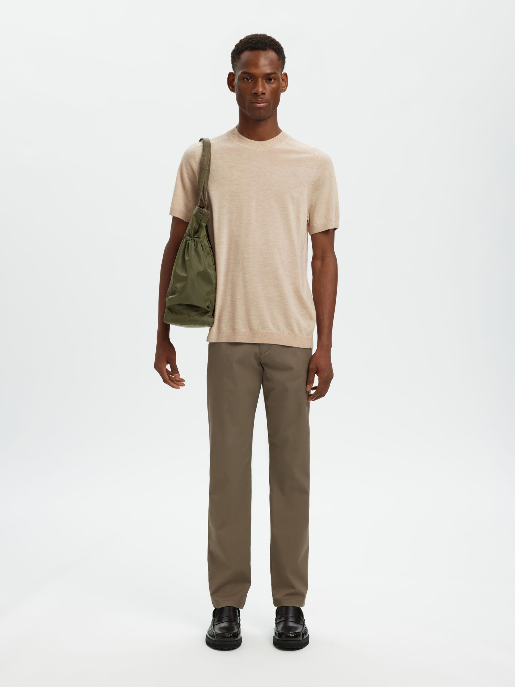100% MERINO WOOL T-SHIRT, Oatmeal, highres