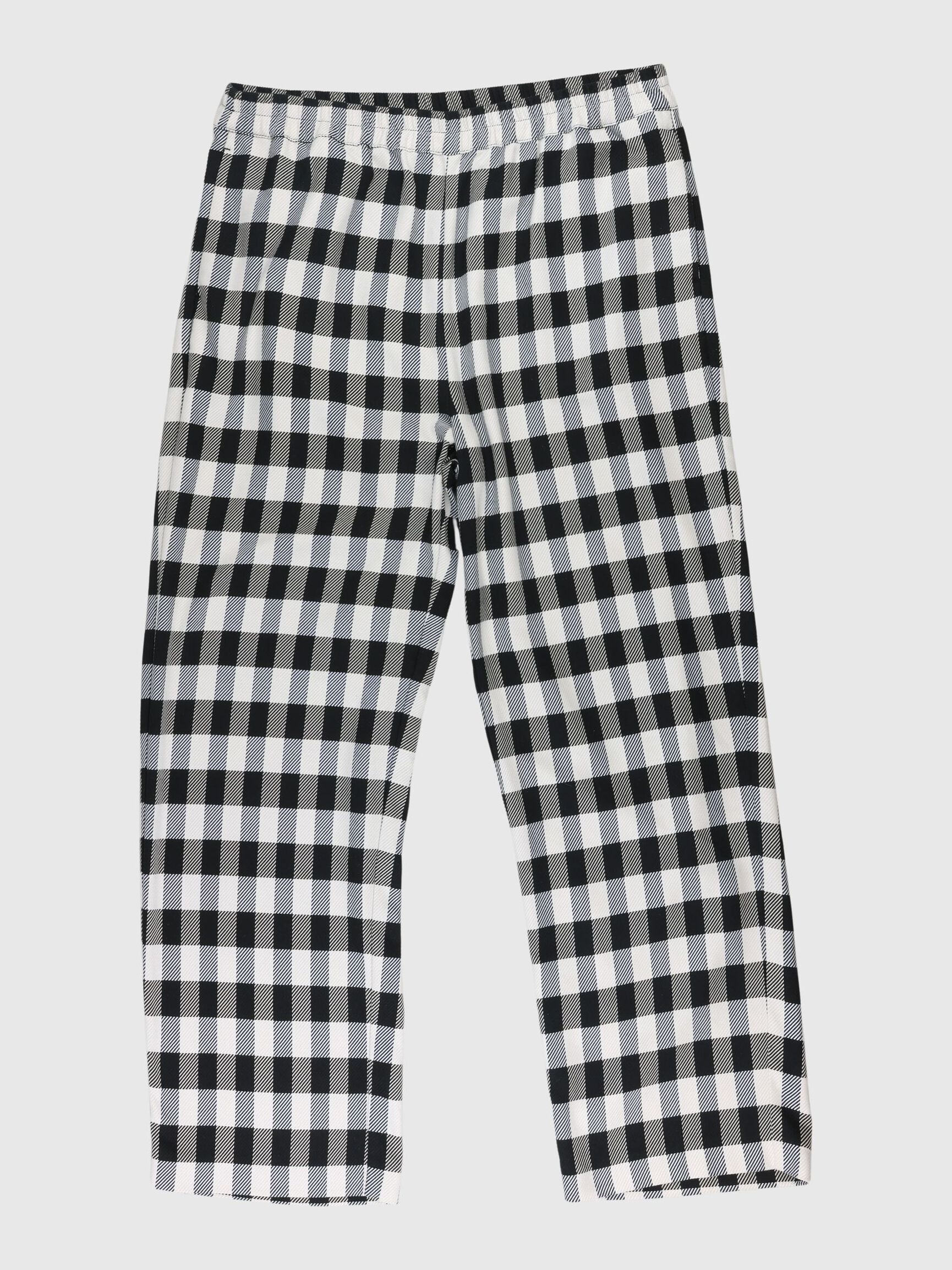 GINGHAM RUITEN BROEK, Black, highres