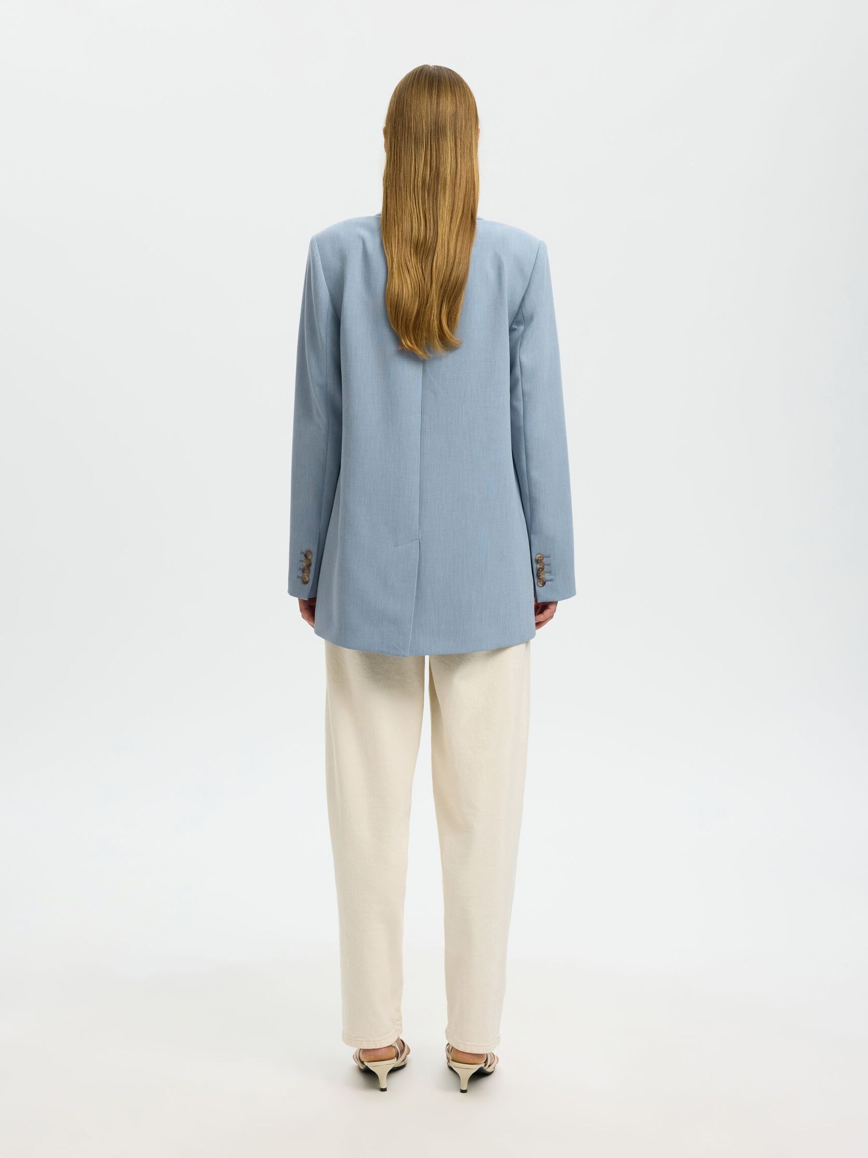 RELAXED FIT BLAZER, Dusty Blue, highres