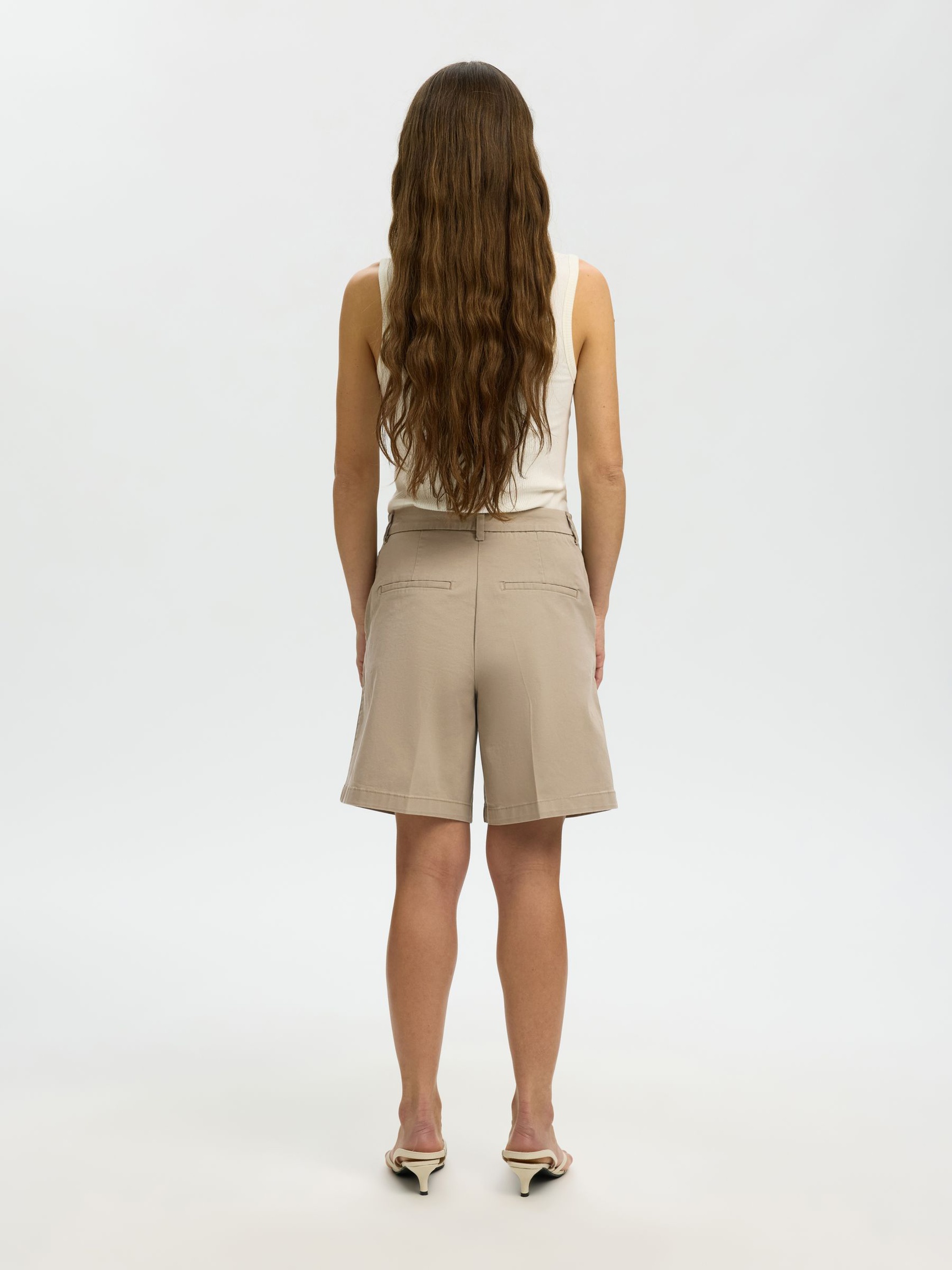 WIDE FIT KATOEN SHORTS, Greige, highres
