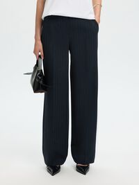 VISCOSE BLEND PINSTRIPE TROUSERS, Dark Sapphire, highres