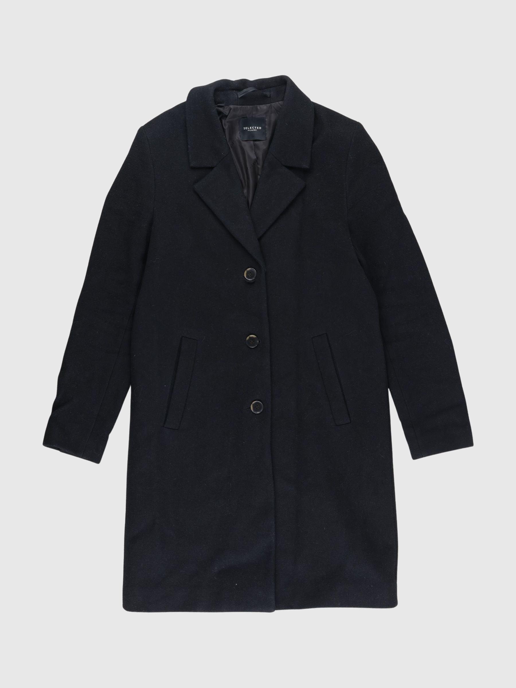 SINGLE-BREASTED COAT, Black, highres