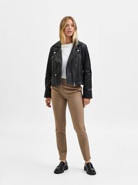 VISCOSE BLEND TROUSERS, Camel, highres