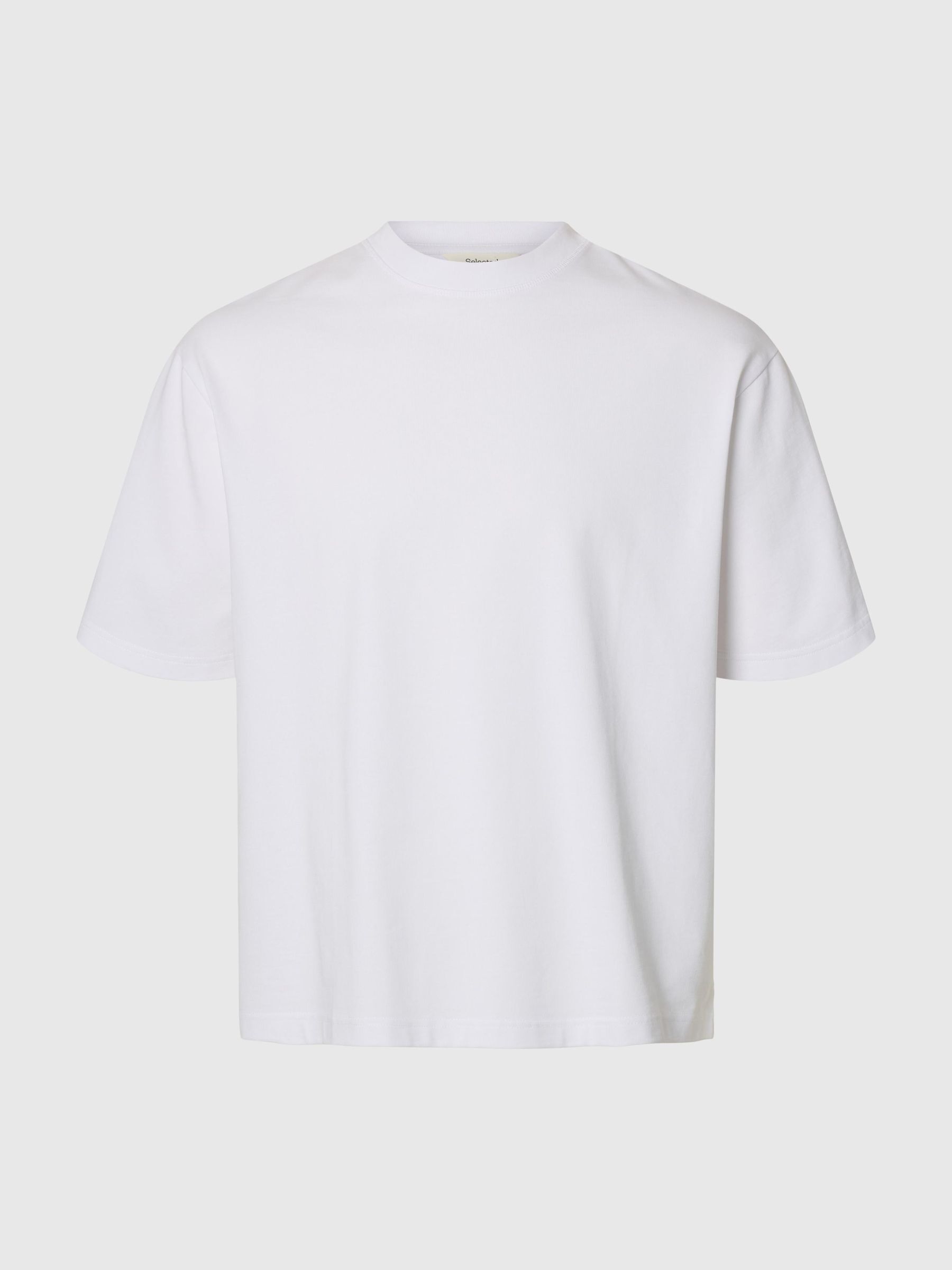 100% BAUMWOLL T-SHIRT MIT RUNDHALSAUSSCHNITT, Bright White, highres