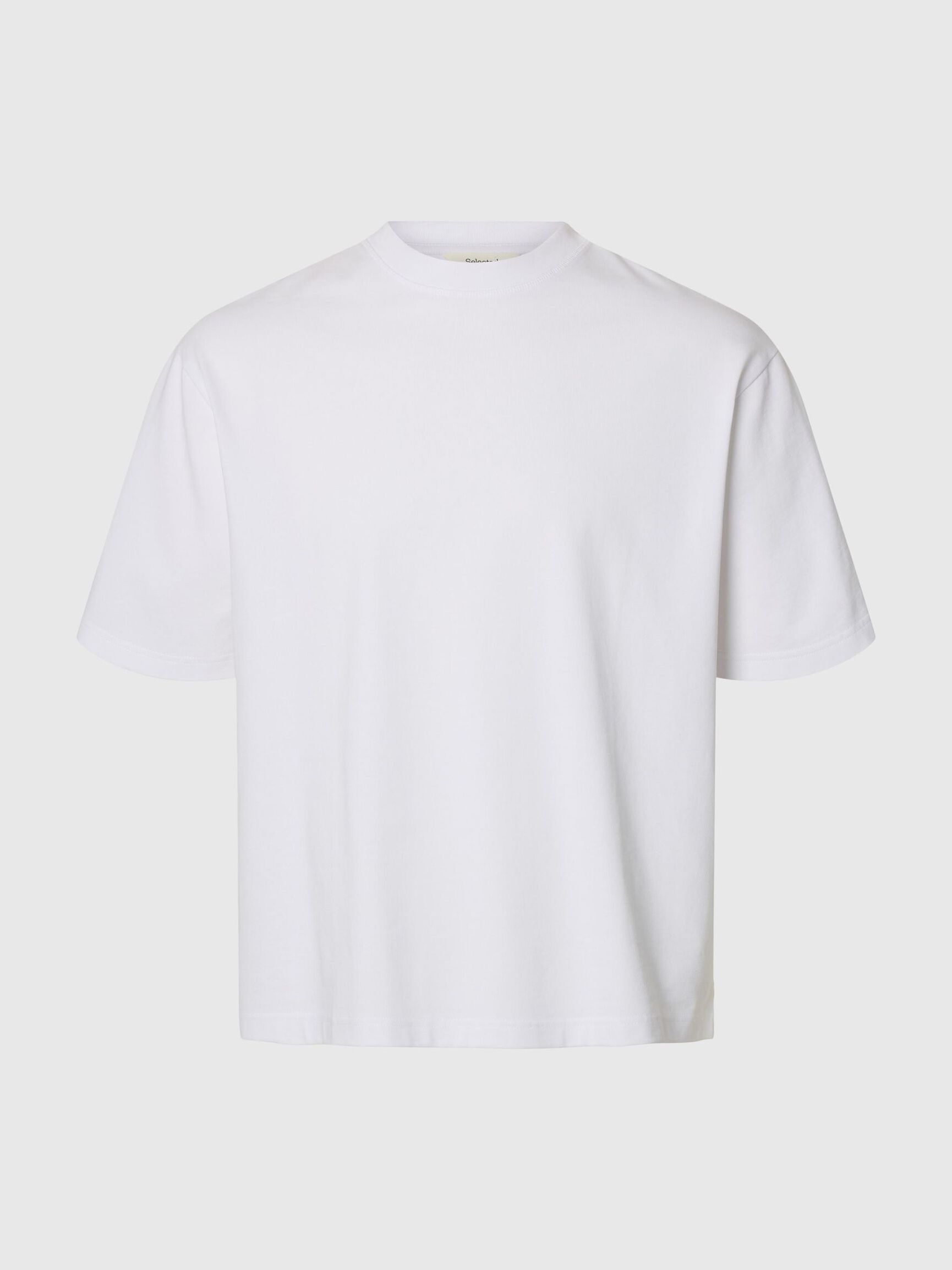 100% BAUMWOLL T-SHIRT MIT RUNDHALSAUSSCHNITT, Bright White, highres