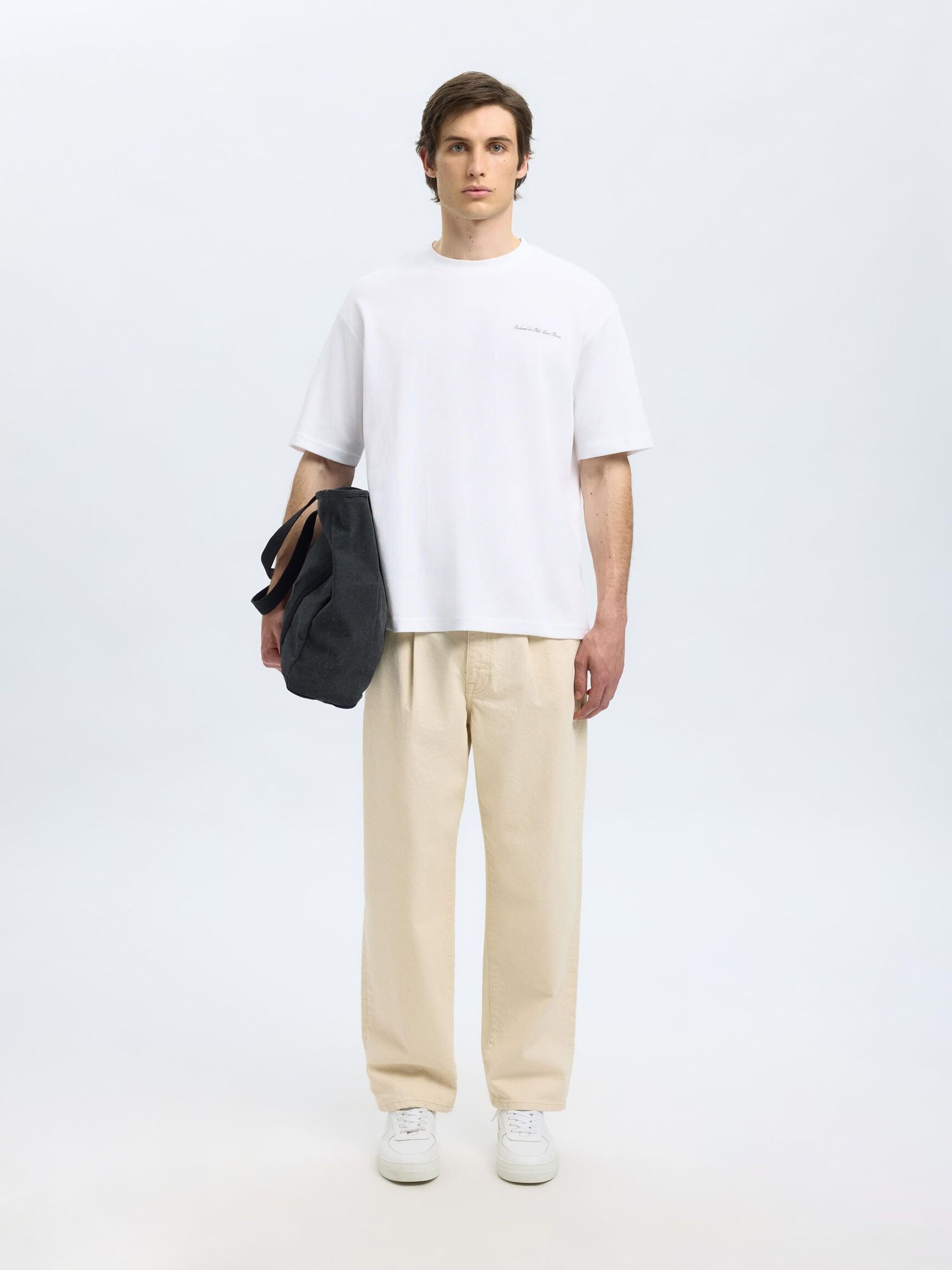 LOOSE FIT PRINTED T-SHIRT, Bright White, highres