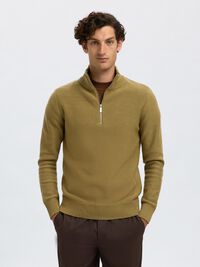HALF-ZIP PULLOVER, Dried Herb, highres