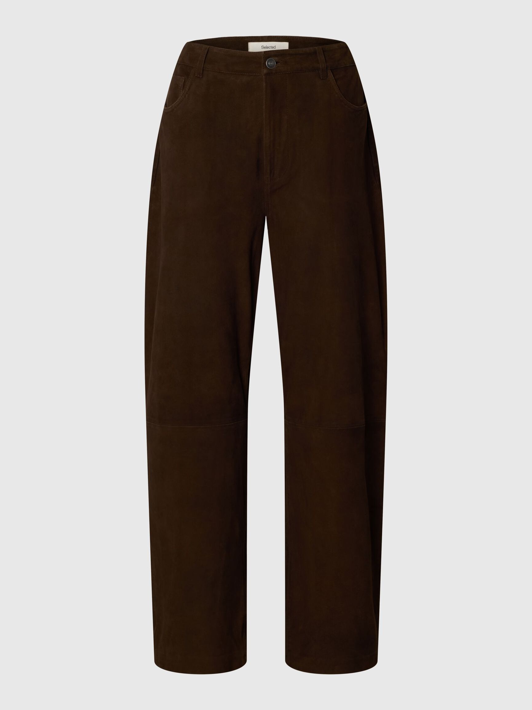 SUEDE BARREL FIT TROUSERS, Delicioso, highres
