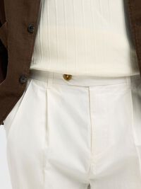 GEPLOOIDE LOOSE-FIT BROEK, Cloud Dancer, highres