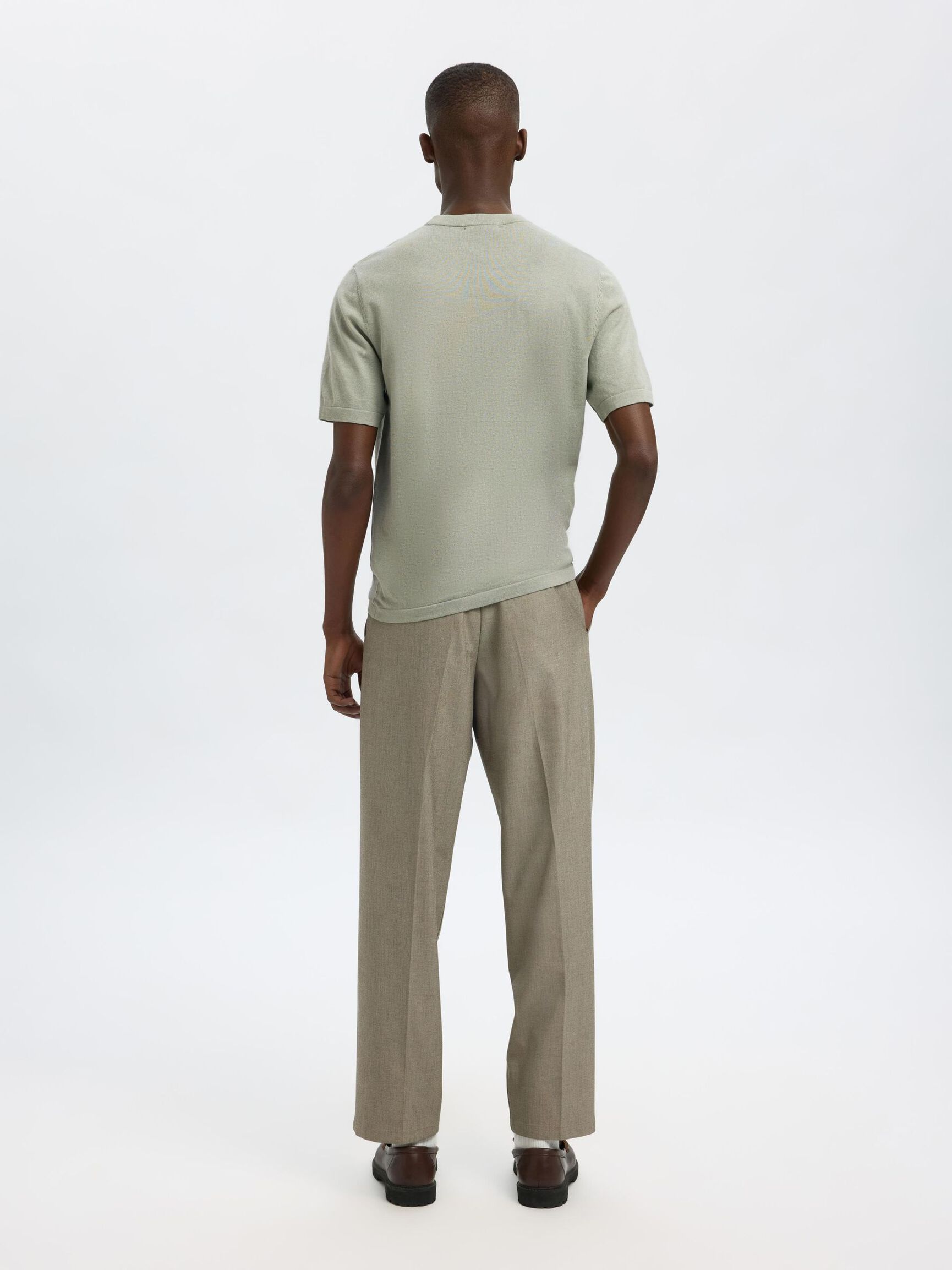 100% KATOEN GEBREIDE TOP, Iceberg Green, highres