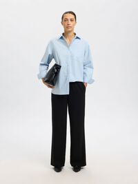 KLASSIEKE WIDE LEG BROEK, Black, highres