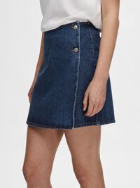 DENIM WRAP SKIRT, Medium Blue Denim, highres
