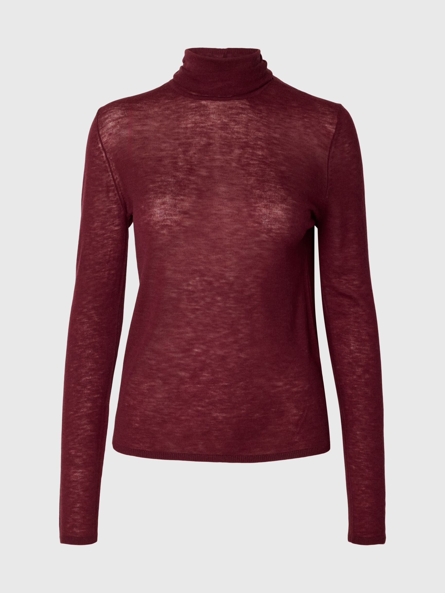 MERINO WOOL TURTLENECK, Tawny Port, highres