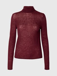 MERINO WOOL TURTLENECK, Tawny Port, highres