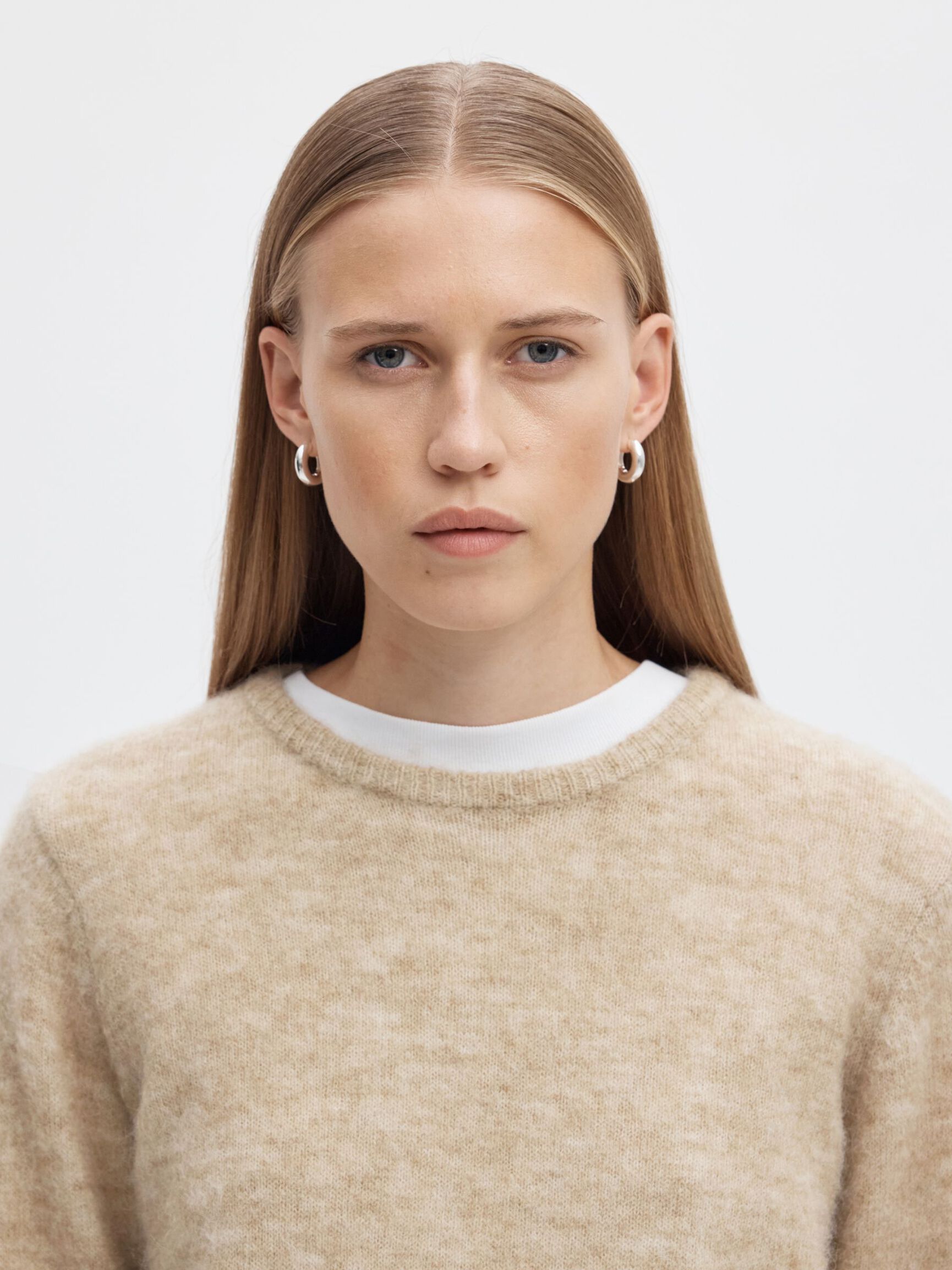 WOOL BLEND KNITTED JUMPER, Island Fossil, highres