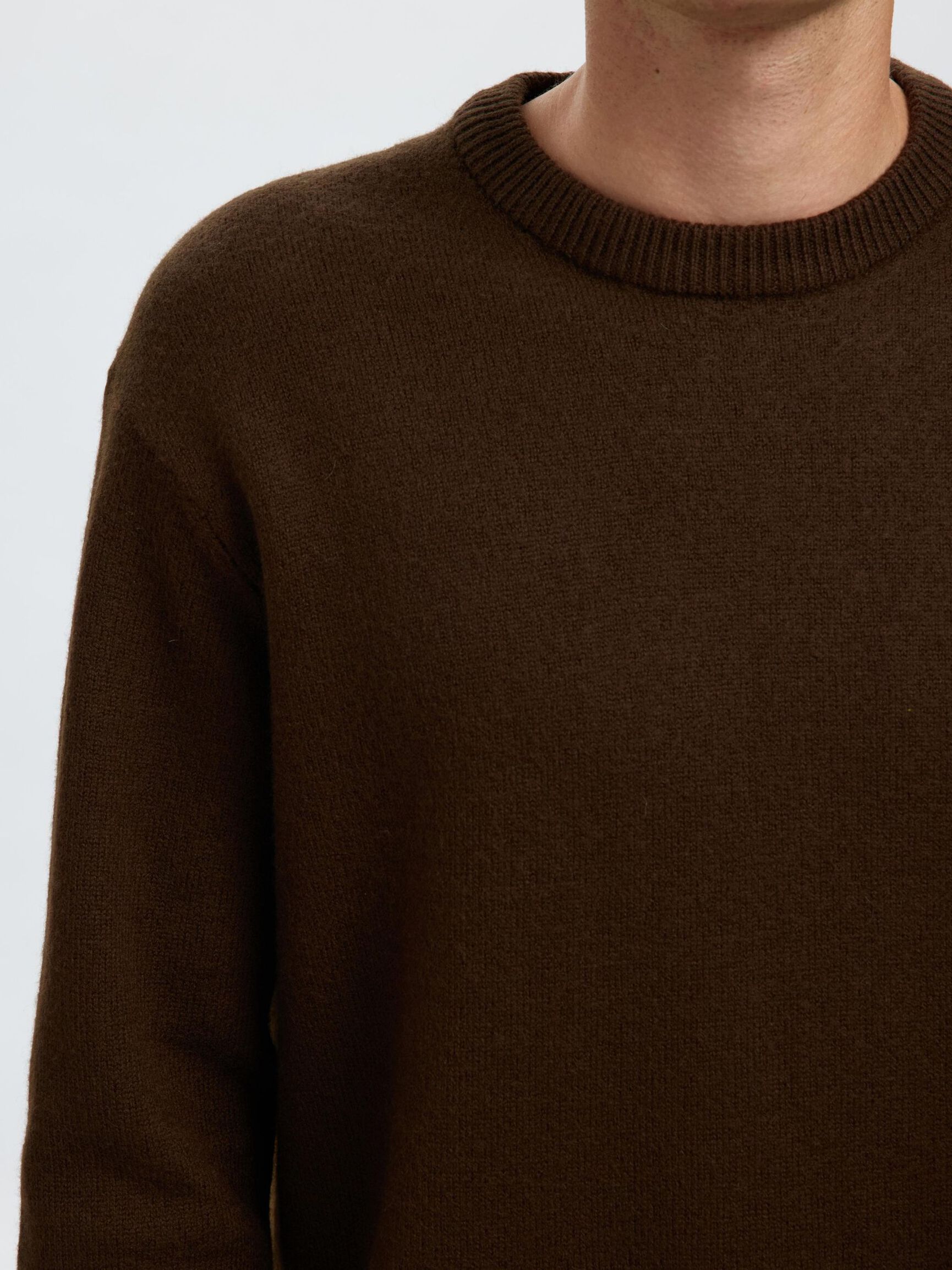 100% WOOL KNITTED JUMPER, Demitasse, highres