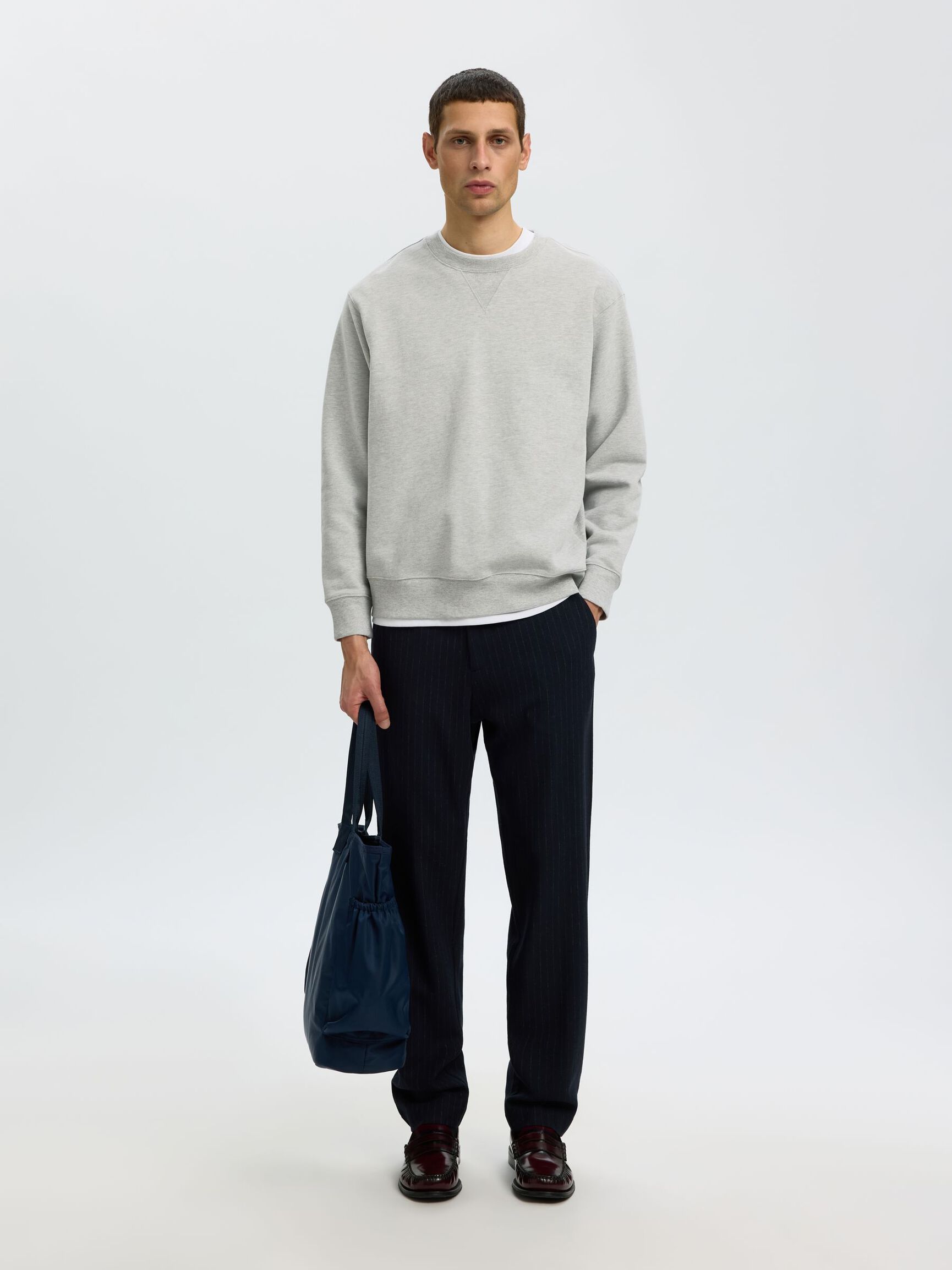 RELAXED FIT SWEATSHIRT, Light Grey Melange, highres