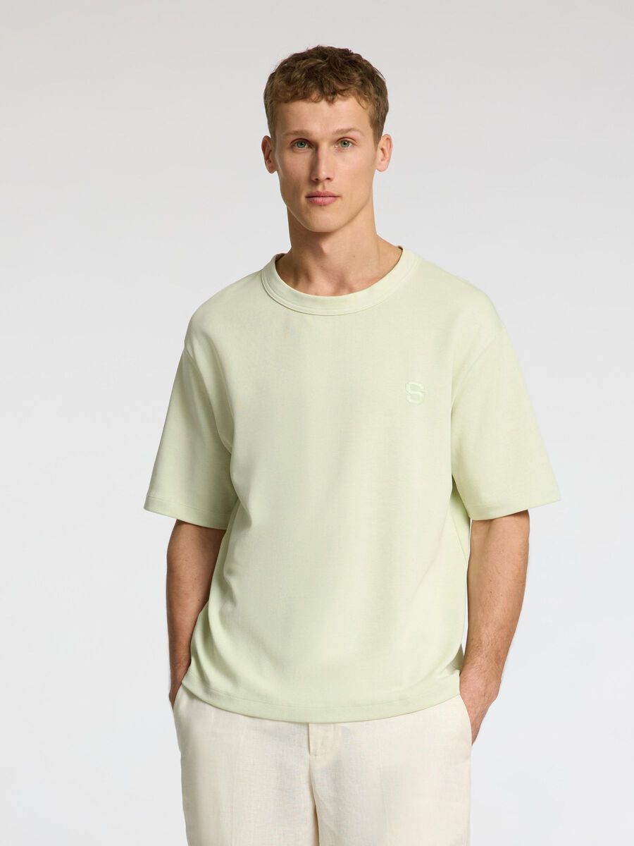 Selected RELAXED FIT T-SHIRT MIT RUNDHALSAUSSCHNITT, Almost Aqua, highres - 16099030_AlmostAqua_003.jpg