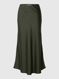 SATIN MIDI SKIRT, Deep Depths, highres
