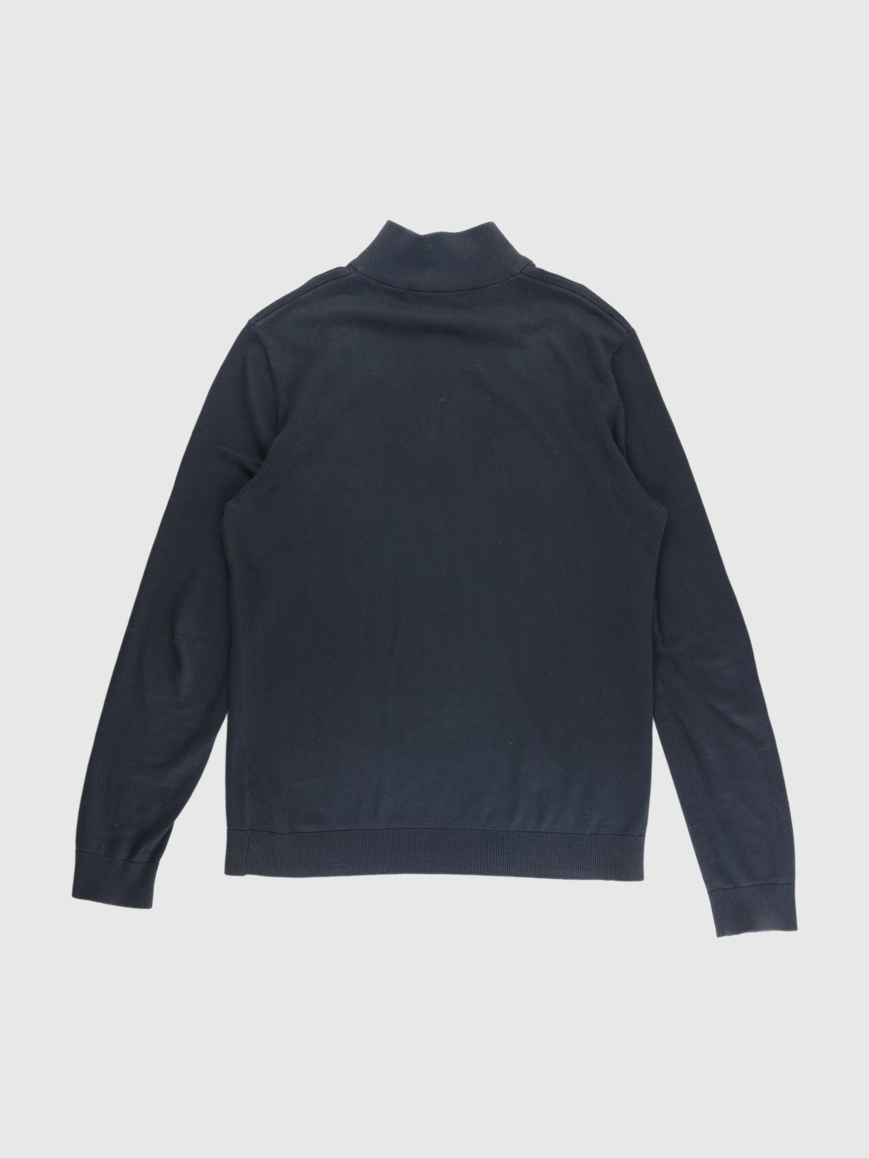 STRIKKET LANGÆRMET POLO, Black, highres