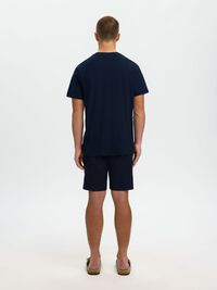 LINEN BLEND  T-SHIRT, Sky Captain, highres