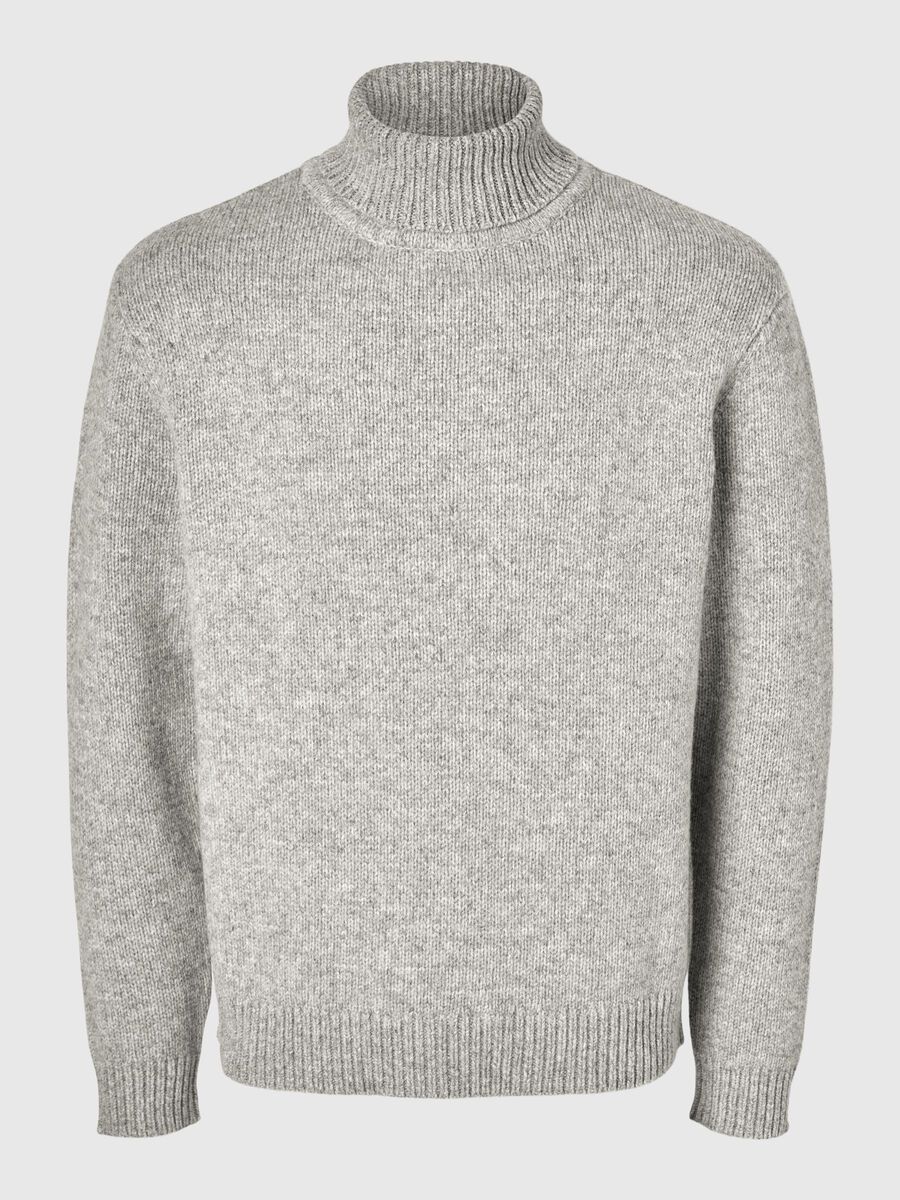 Selected WOOL BLEND ROLL NECK PULLOVER, Light Grey Melange, highres - 16094649_LightGreyMelange_001.jpg