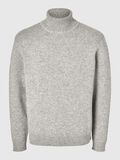 Selected WOOL BLEND ROLL NECK PULLOVER, Light Grey Melange, highres - 16094649_LightGreyMelange_001.jpg