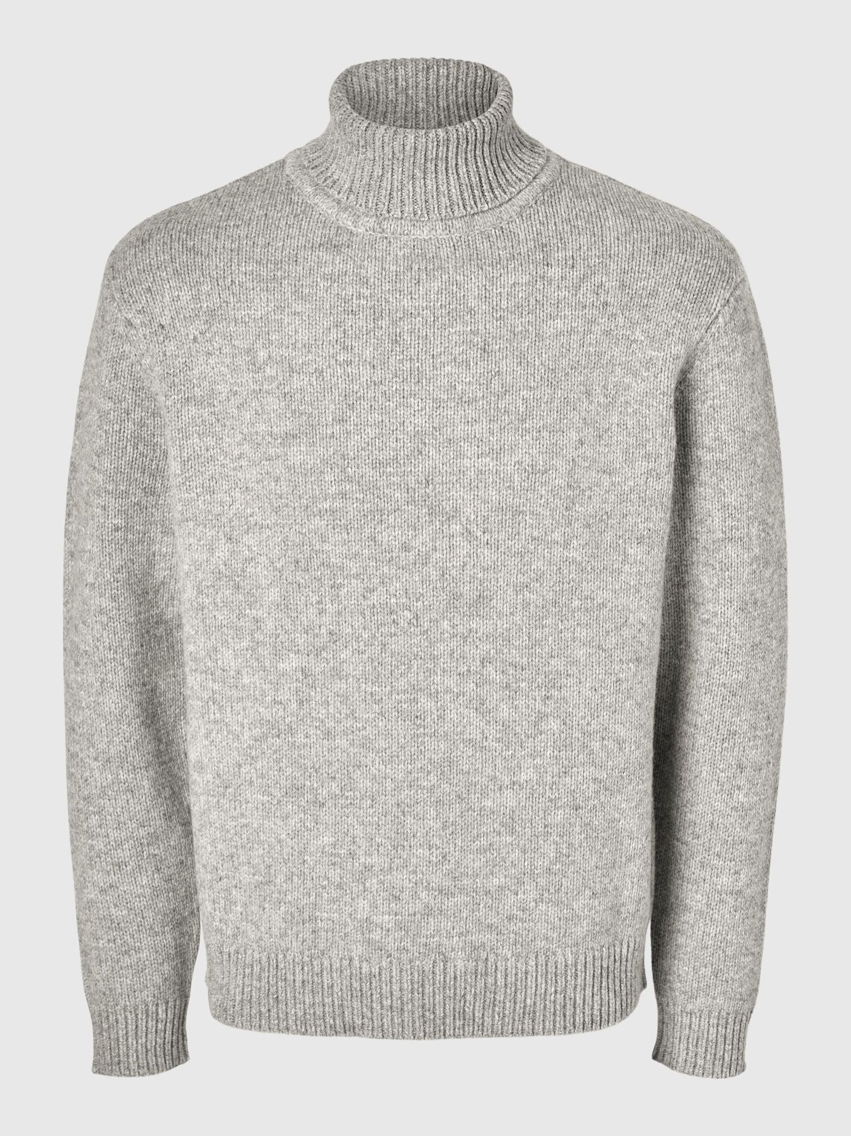 RULLEKRAVE I ULDBLANDING PULLOVER, Light Grey Melange, highres