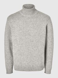 RULLEKRAVE I ULDBLANDING PULLOVER, Light Grey Melange, highres