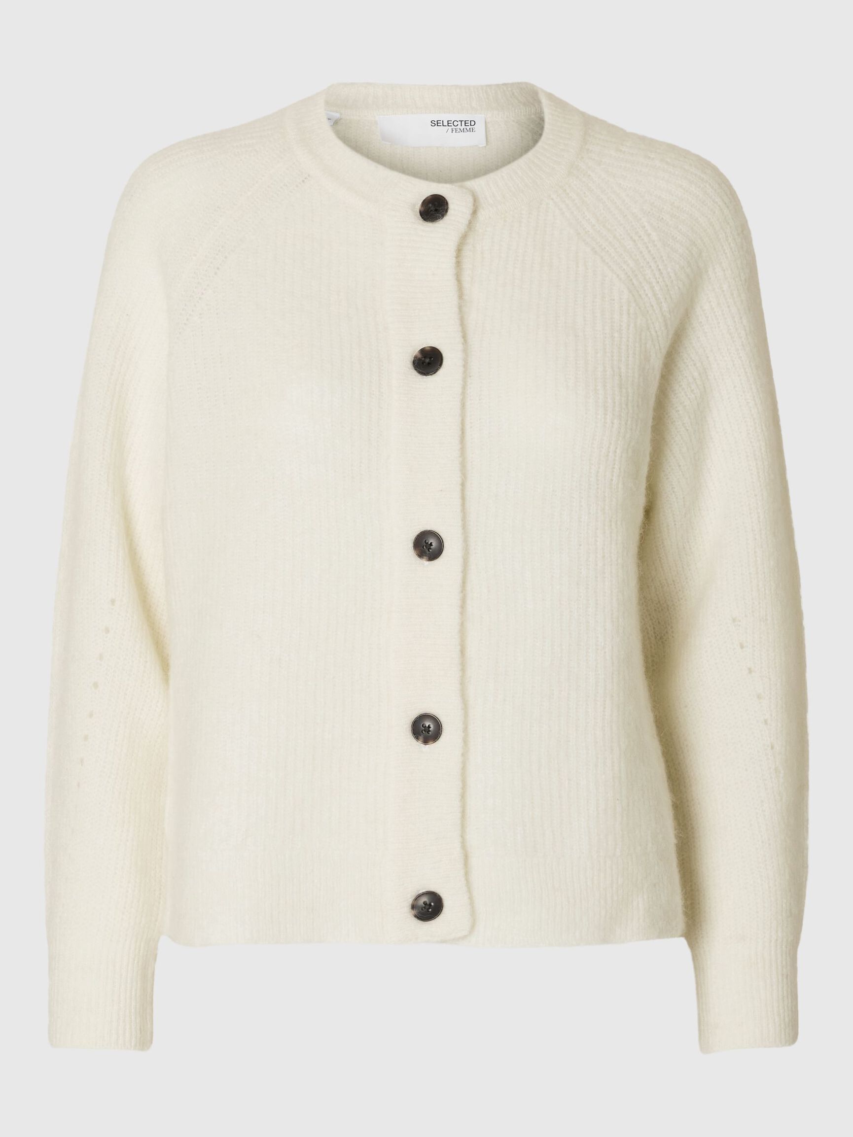 WOOL BLEND CARDIGAN, Snow White, highres