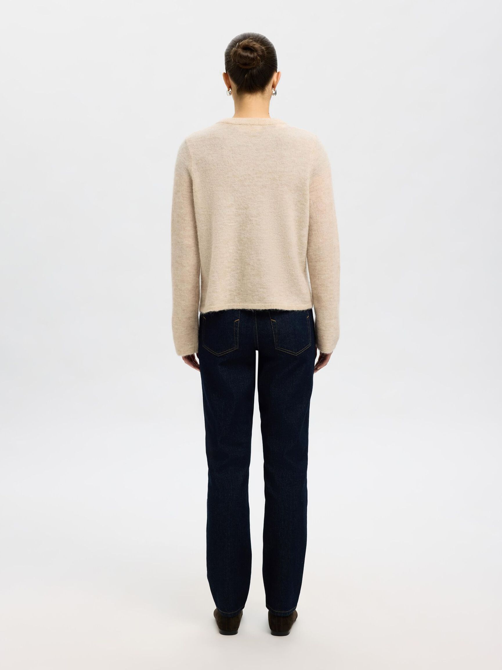 ULDBLANDING STRIKKET CARDIGAN, Birch, highres