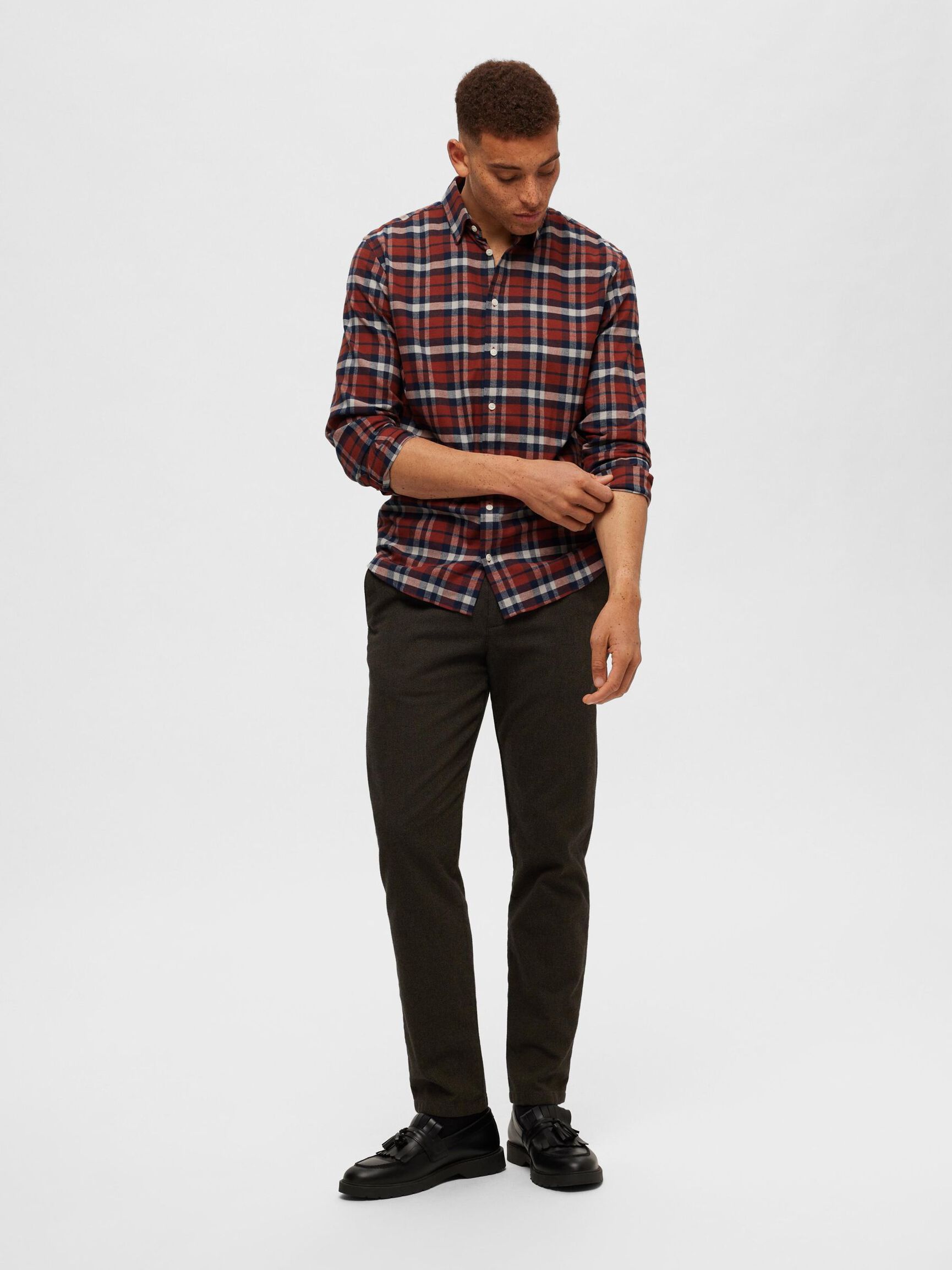FLANNEL SHIRT, Burnt Henna, highres
